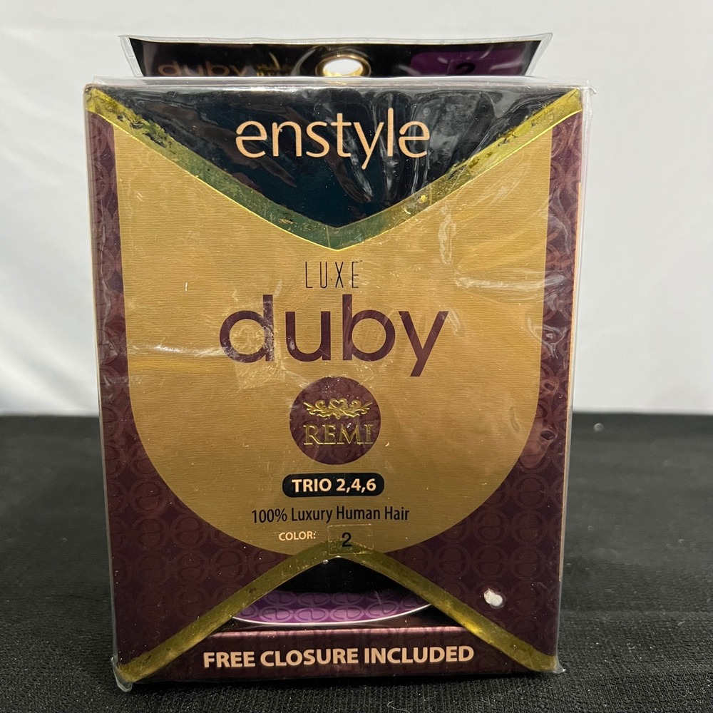 Enstyle Luxe Duby Remi Trio 2 4 6 Human Hair Extensions Color‎ 2 with Closure